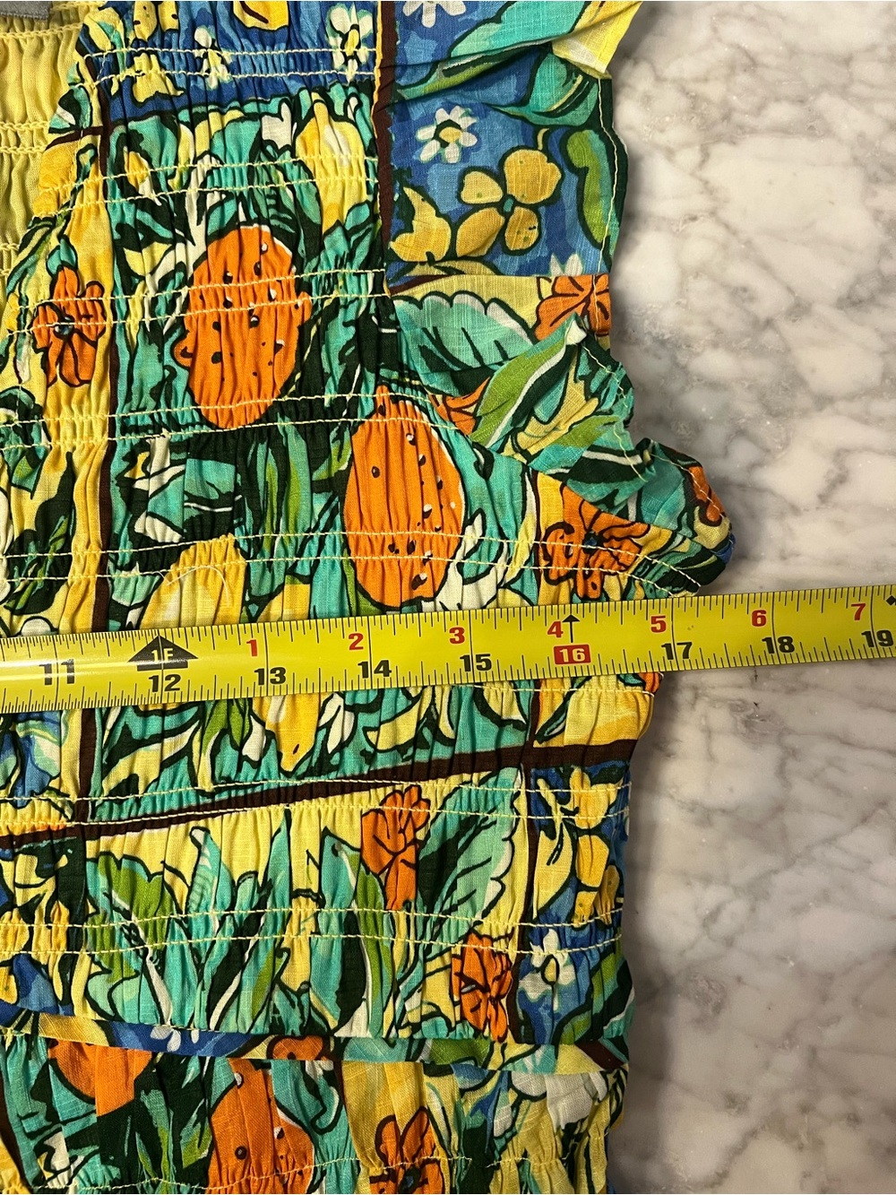 NWOT Anthropologie Peregine Flutter Sleeve Maxi Dress in lemon and floral print - Picture 9 of 13